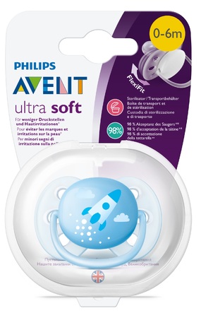 Avent пустышка силиконовая 0-6мес. для мальчиков ортодонтическая scf522/10 n1 с футляром в интернет-аптеке Пермфармация