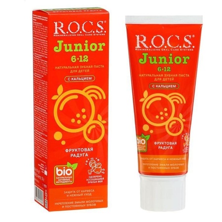 R.o.c.s паста зубная junior 74г фруктовая радуга в интернет-аптеке Пермфармация