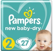 Pampers new baby dry подгузники newborn р.2 4-8кг n27
