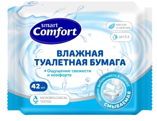 Comfort smart бумага влажная туалетная n42 в интернет-аптеке Пермфармация
