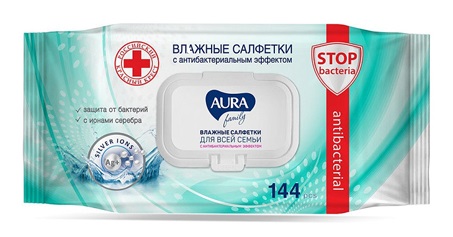 Aura family салфетки влажные для всей семьи антибактериальные уп.с клапаном n144 в интернет-аптеке Пермфармация