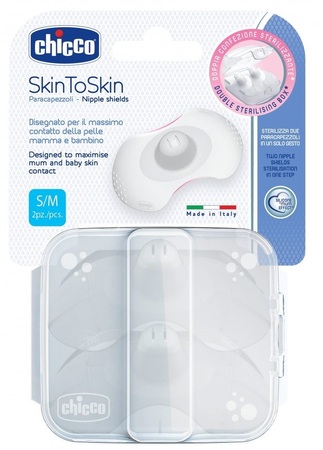 Chicco Накладки на грудь силиконовые защитные Skin To Skin р.S/M, 2 шт. в интернет-аптеке Пермфармация