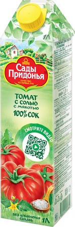 Сады придонья сок восстановленный 1л томатный с солью с мякотью в интернет-аптеке Пермфармация