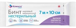 Клинса бинт марл. н/стер. высокой плотности 10x700см