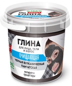 народные рецепты глина для лица, тела, волос очищающая черная вулканическая камчатская 155мл бан.