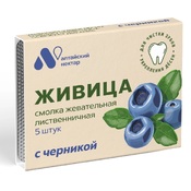 Живица смолка жевательная лиственничная n5 с черникой