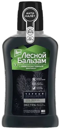 Ополаскиватель для рта Лесной Бальзам Уголь и мята (400 мл) в интернет-аптеке Пермфармация