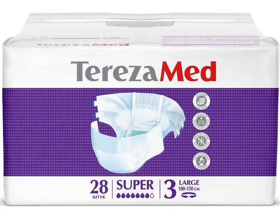 tereza med подгузники для взрослых super р.3 large n28 в интернет-аптеке Пермфармация