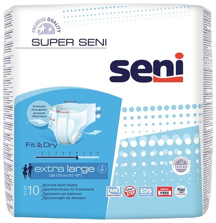Seni super air подгузники взрослые р.4 extra large пояс 130-170см n10 в интернет-аптеке Пермфармация