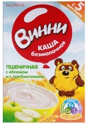 Винни каша безмолочная с 5 мес 200г пшеничная с яблоком и пребиотиками