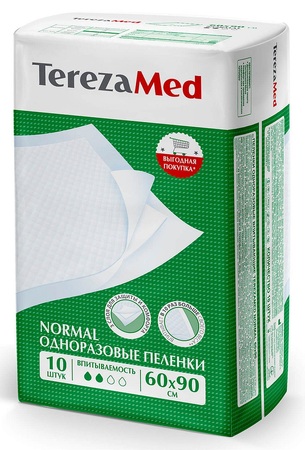 Tereza med пеленки впитывающие normal 60х90см n10 в интернет-аптеке Пермфармация