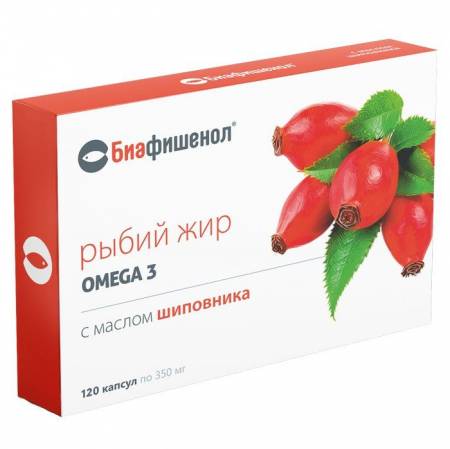 Рыбий жир биафишенол капс. 0.35г n120 с маслом шиповника в интернет-аптеке Пермфармация