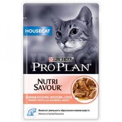Purina pro plan корм для домашних кошек 85г пауч housecat лосось в соусе ветеринарн.