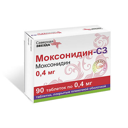 Моксонидин-сз таб п/об пленочной 0.4мг n90 в интернет-аптеке Пермфармация