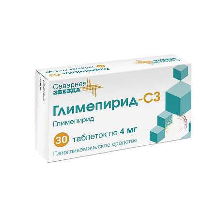 Глимепирид-сз таб 4мг n30 в интернет-аптеке Пермфармация