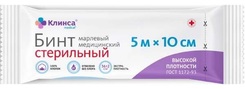 Клинса бинт марл.стер высокой плотности 10x500см